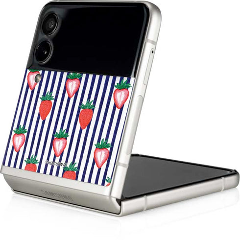Bouffants and Broken Hearts Strawberries and Stripes Galaxy Z Flip3 5G Skin